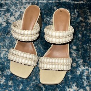 White/Tan Mules